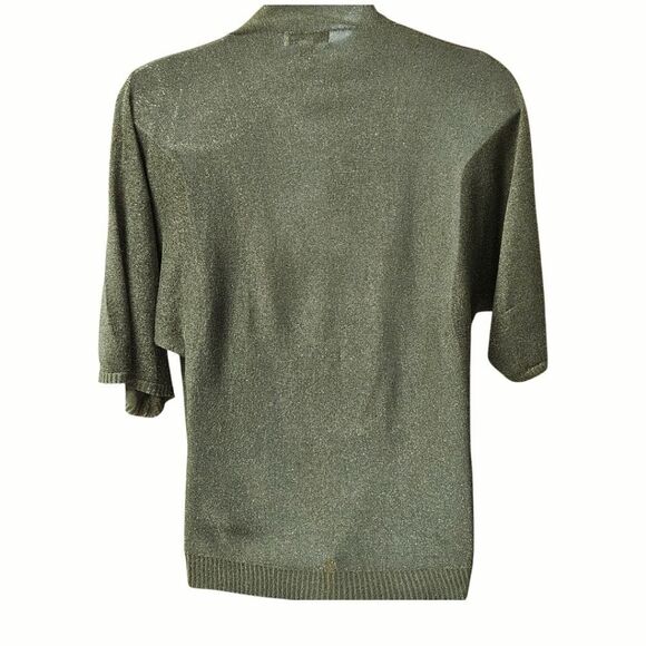 COLDWATER CREEK Women's sage green cowl neck blouse with metallic Shimmer Large - Picture 9 of 15